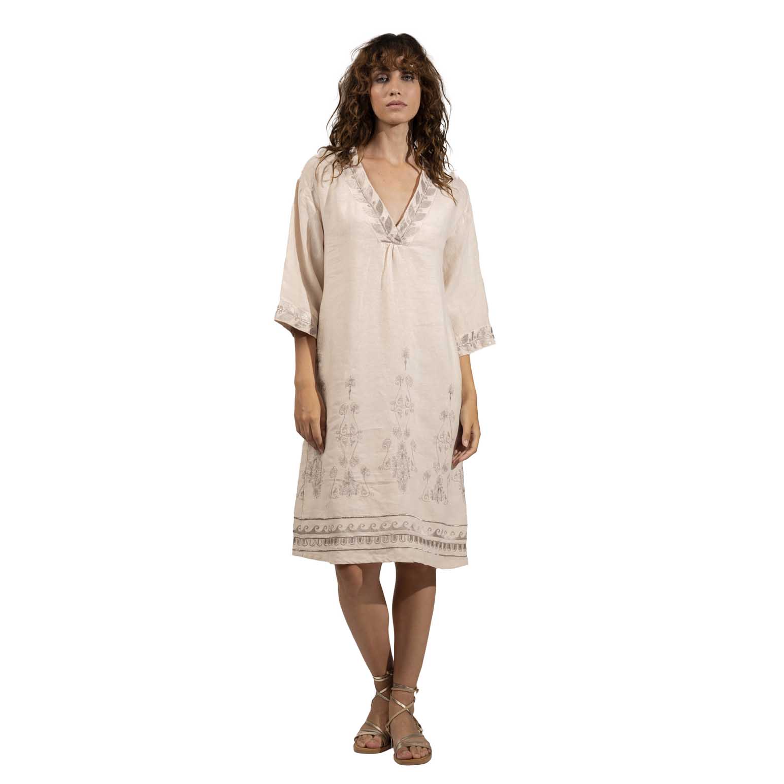 Aether Concept Off White Gold Dress